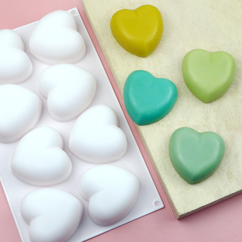 Soap Making Book For Beginners - 8 Pcs Love Heart Silicone Soap
