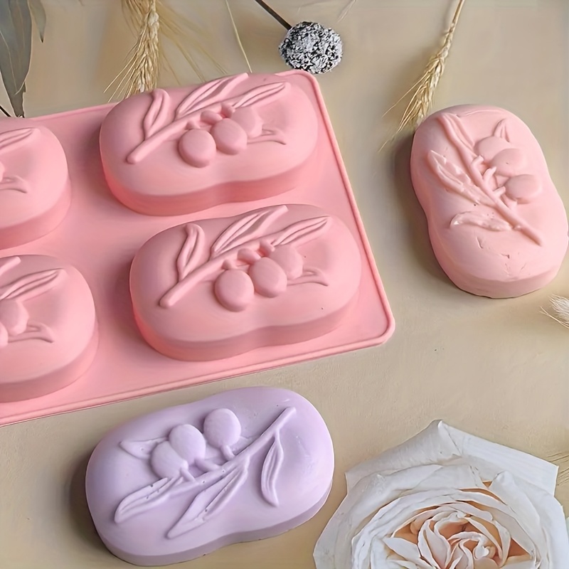 Soap Making Book For Beginners - 4-Cavity Oval Olive Tree Silicone Soap