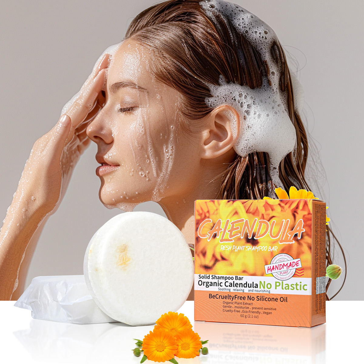 Castor Oil Soap - Calendula Flower and Plant Essential Oil