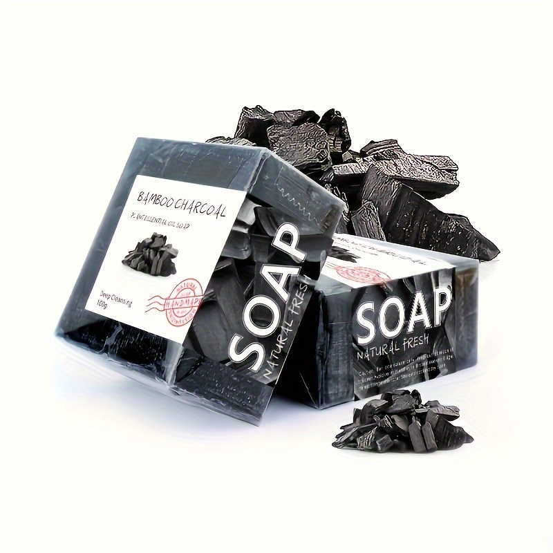 Castor Oil Soap - 100g Moisturizing Handmade Bamboo Charcoal Soap