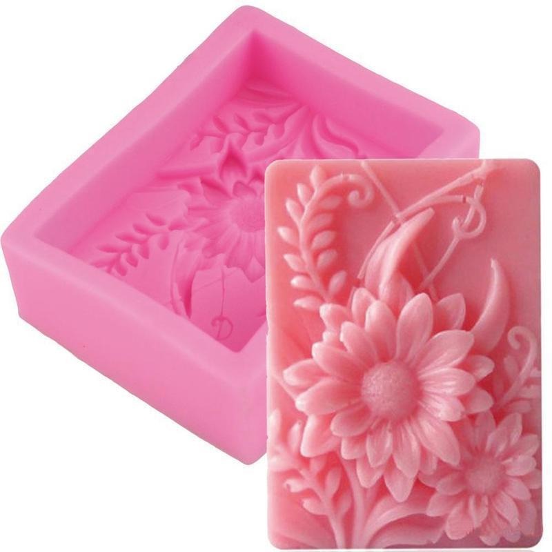 Soap Making Book For Beginners - 1pc 3D Square Rose Flower Silicone