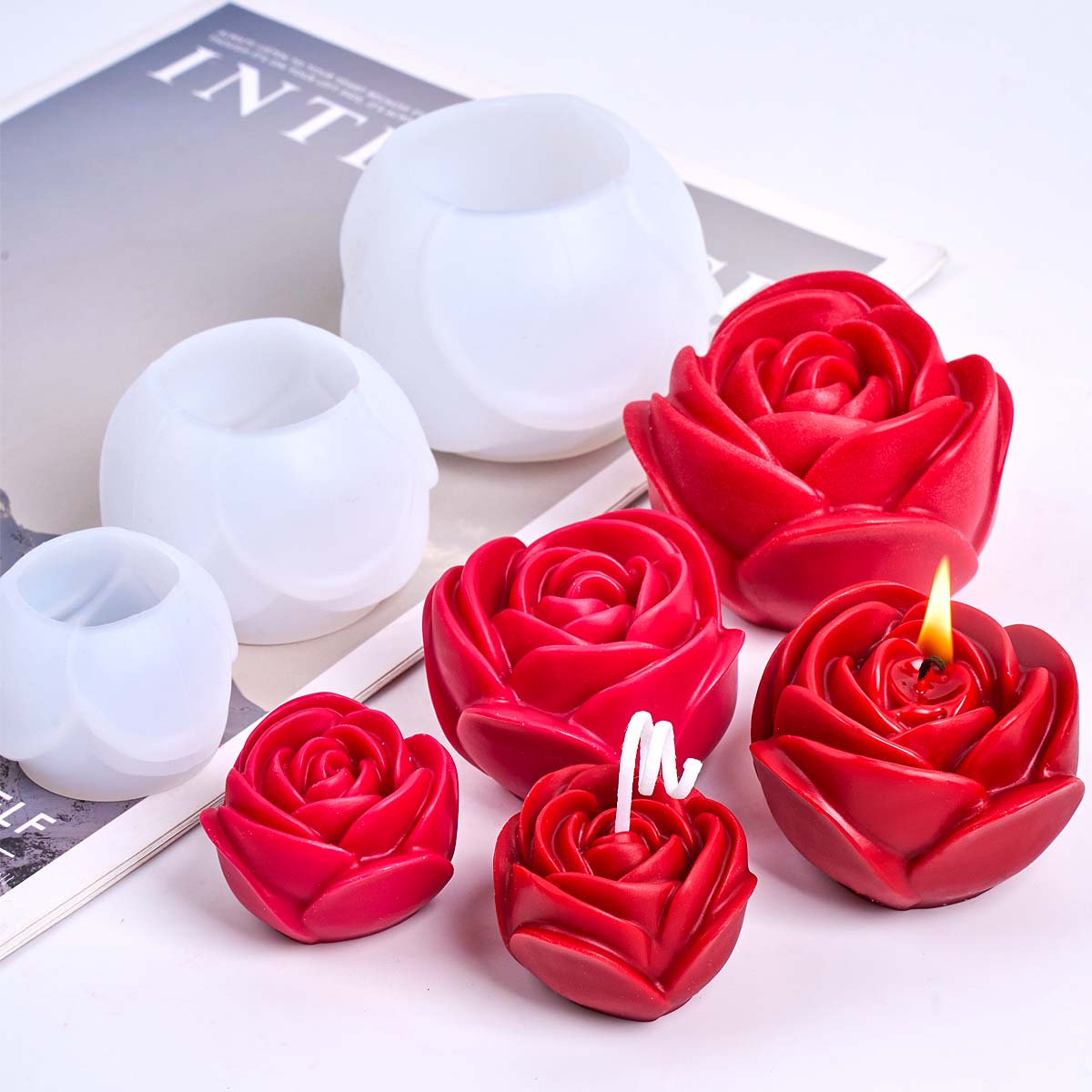 Soap Making Fragrance - 3D Flower Shape Silicone Candle Mold