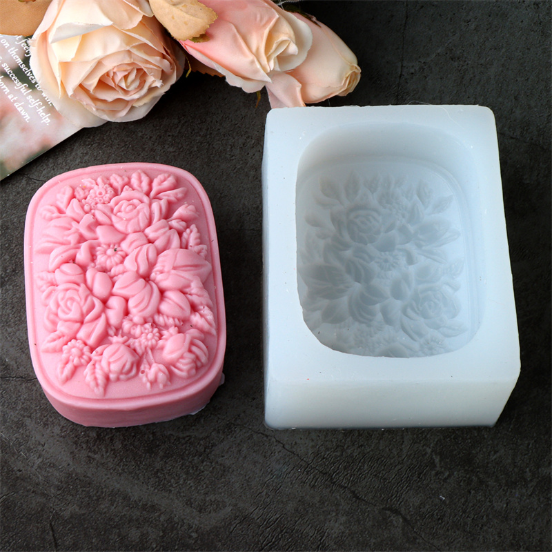 Square Floral Silicone Soap Mo - огляд і ціна Soap Making In Home