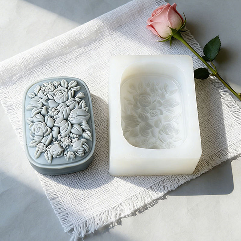 Square Floral Silicone Soap Mo - огляд і ціна Soap Making In Home