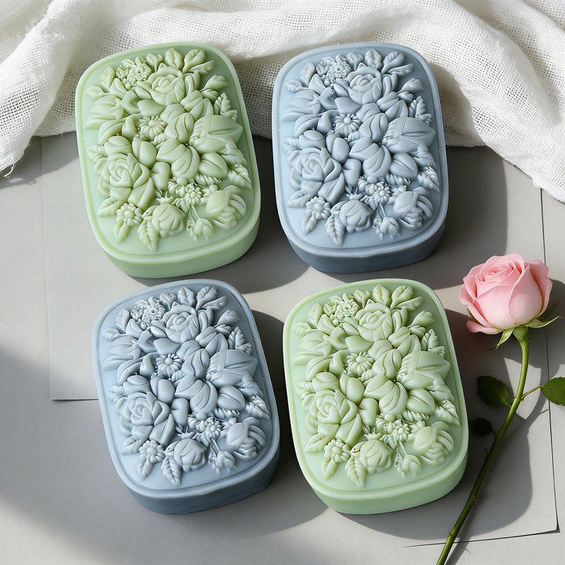 Square Floral Silicone Soap Mo - огляд і ціна Soap Making In Home
