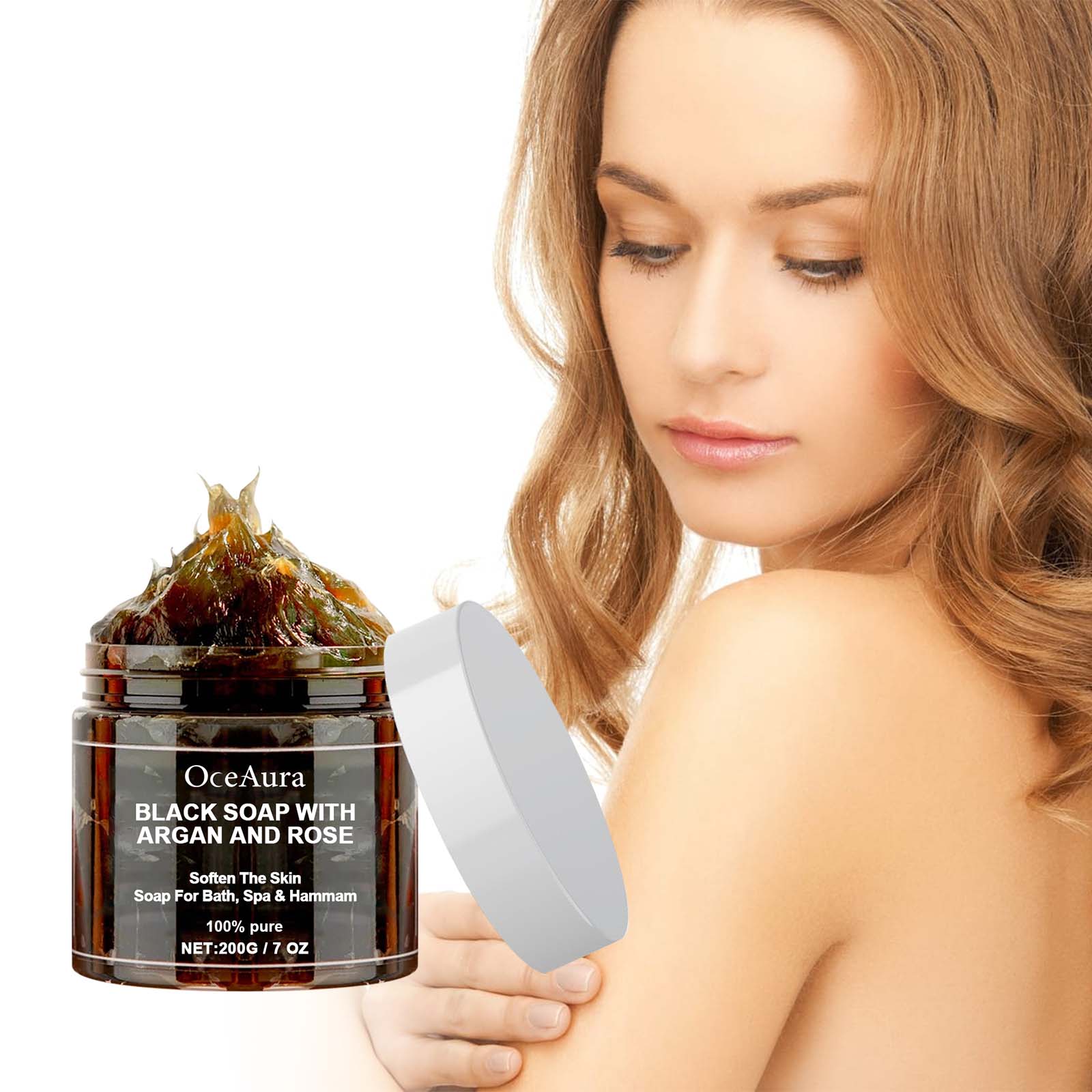 OCEAURA Black Soap With Argan  - огляд і ціна Castor Oil Soap